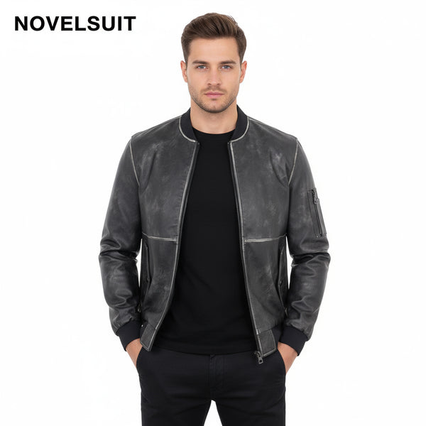 OEM Men's Classic Vintage Leather Casual Jackets – novelsuit.top