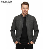 OEM Men's Stand Collar Leather Jacket Motorcycle Lightweight Faux Leather Coat