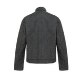 OEM Men's Stand Collar Leather Jacket Motorcycle Lightweight Faux Leather Coat
