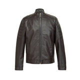 OEM Men's Stand Collar Leather Jacket Motorcycle Lightweight Faux Leather Coat