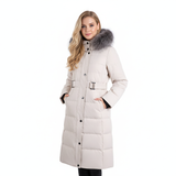 ODM Womens Puffer Jacket - Long Quilted Hooded Winter Coat for Women