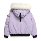 ODM Winter Extra-thick Padded Bomber Jacket Zipper Detachable Fur Collar Streetwear Style Jacket